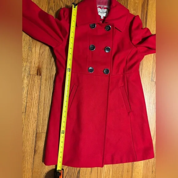 Grane Bold Red Pea Coat - Picture 8 of 8